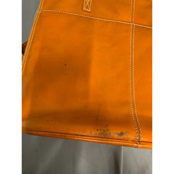 Latico Bag Orange Leather Shoulder Messenger Laptop Briefcase Handbag - Picture 4 of 15